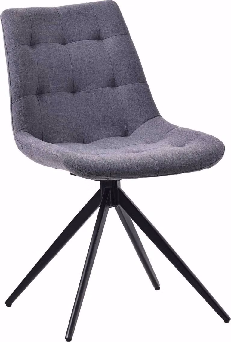 Sedia da pranzo - sedia di design - funzione girevole a 180 gradi per un maggiore comfort | Colore: grigio scuro, Materiale: polvere