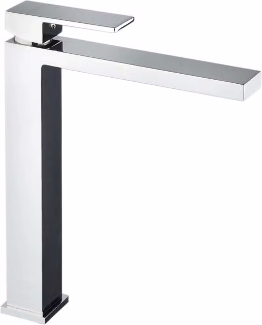Rubinetto per lavabo alto quadrato con canna alta cromato manhattan