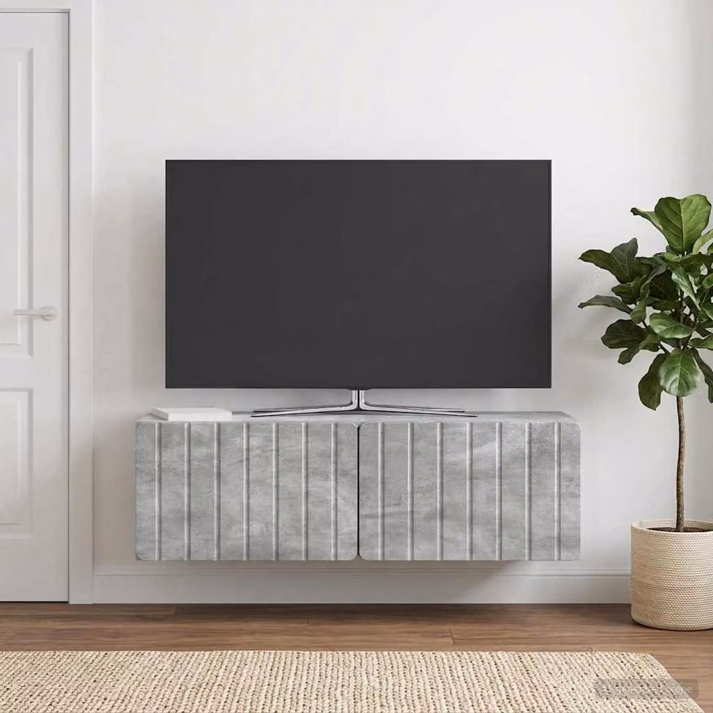 Mobile Porta TV da Muro vidaXL Moderno in MDF Grigio, L 98 x P 31 x H 30 cm