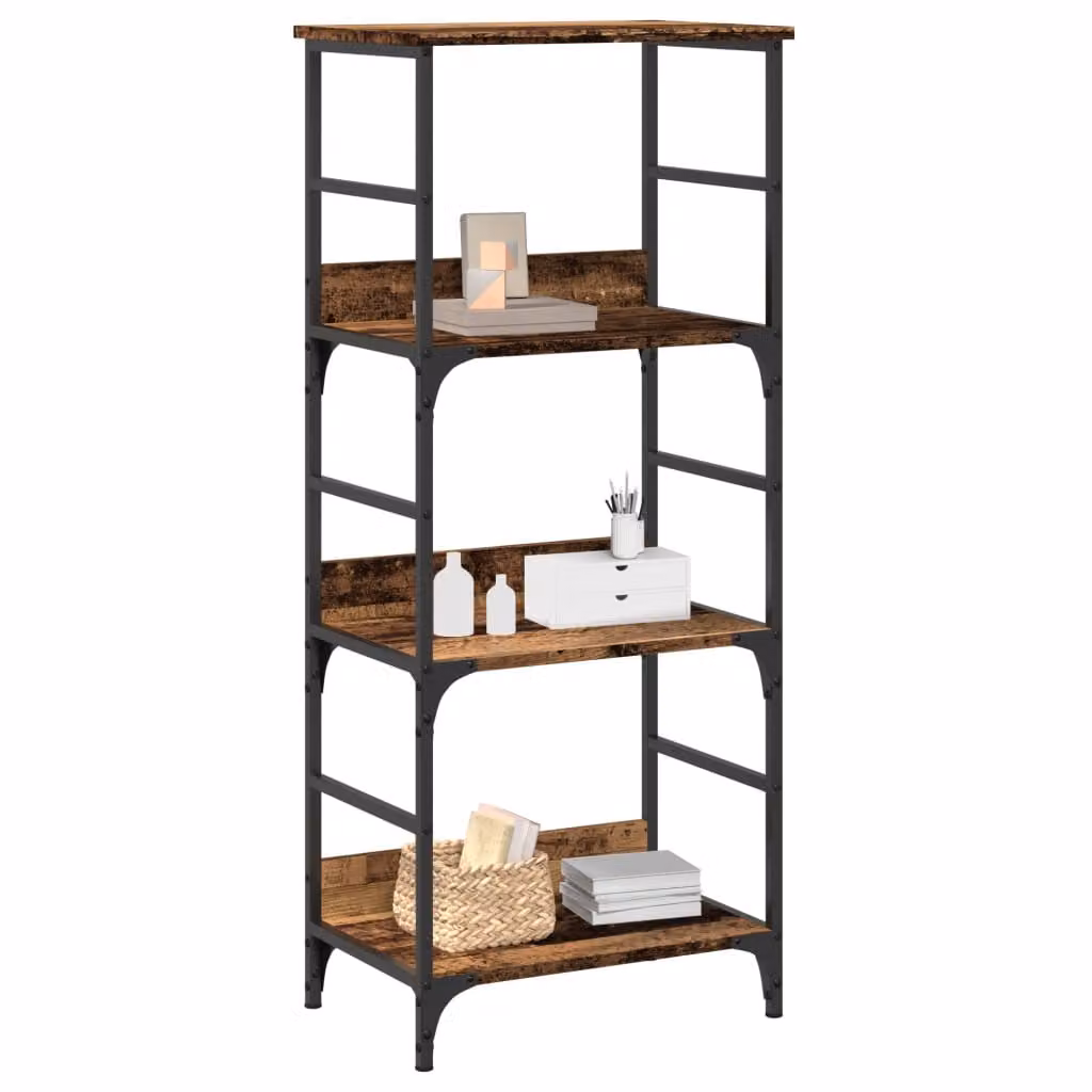 Libreria vidaXL in legno marrone classico con design a schienale aperto per soggiorno L: 50 cm, P: 33 cm, H: 117,5 cm