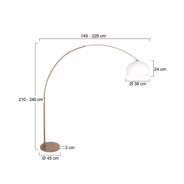 Steinhauer Lampada ad arco Sparkled Light, dimmerabile, Bronzo / Ottone antico, Soggiorno / Sala da pranzo, Metallo, Moderno, Lampada da terra