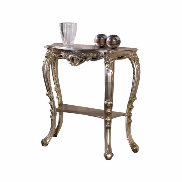 Consolle barocca in foglia argento Mobili 2G L/P/H: 86 x 29 x 83 cm