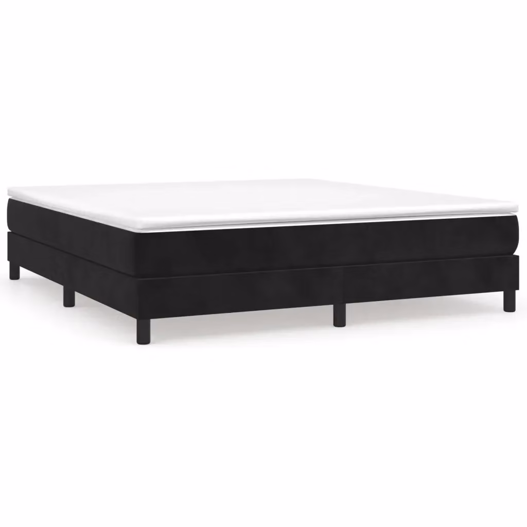 Struttura Letto a Rete con Molle a Giroletto in Velluto Nero L: 180 cm, P: 200 cm, H: 25 cm – 2