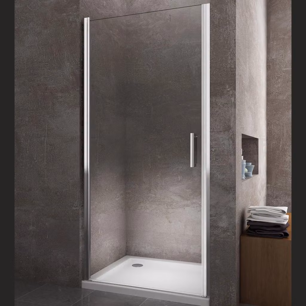 Parete Doccia Battente in Vetro Laneri con Trattamento Easy-clean, Reversibile e Regolabile, Trasparente con Profilo Silver, H 200 cm x L 64-68 cm – 2