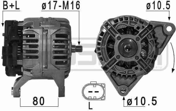 ERA 209024A Alternatore LiMa 110 A 14 V per FIAT Ducato Furgone (250, 290), Ducato Cassone / Telaio (250, 290) e Ducato Autobus per IVECO