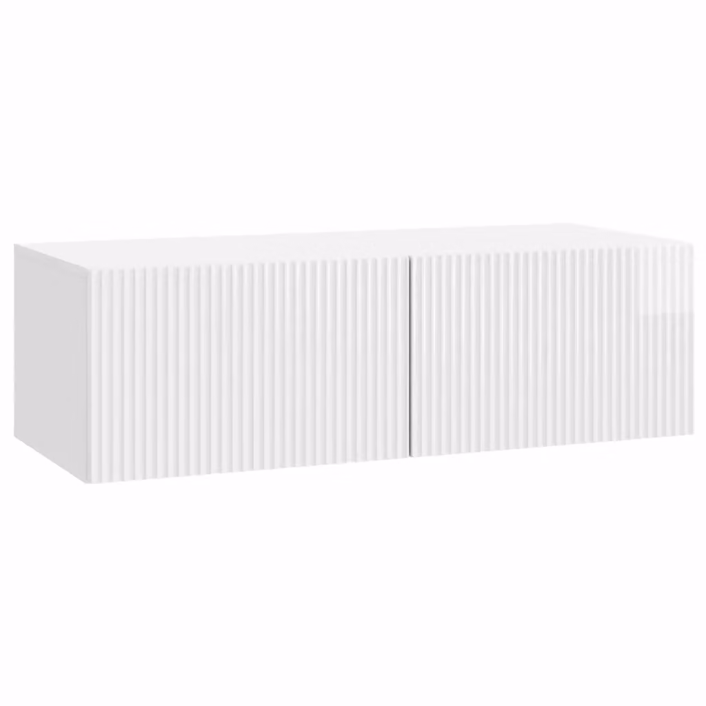 Mobile TV da muro DESIGN IN moderno in MDF bianco lucido L: 98 cm, P: 41 cm, H: 30 cm – 2
