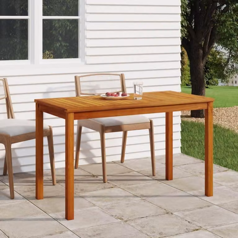 Tavolo da giardino, tavolo in legno di acacia, dimensioni 110x55x67 cm, tavolo per esterni