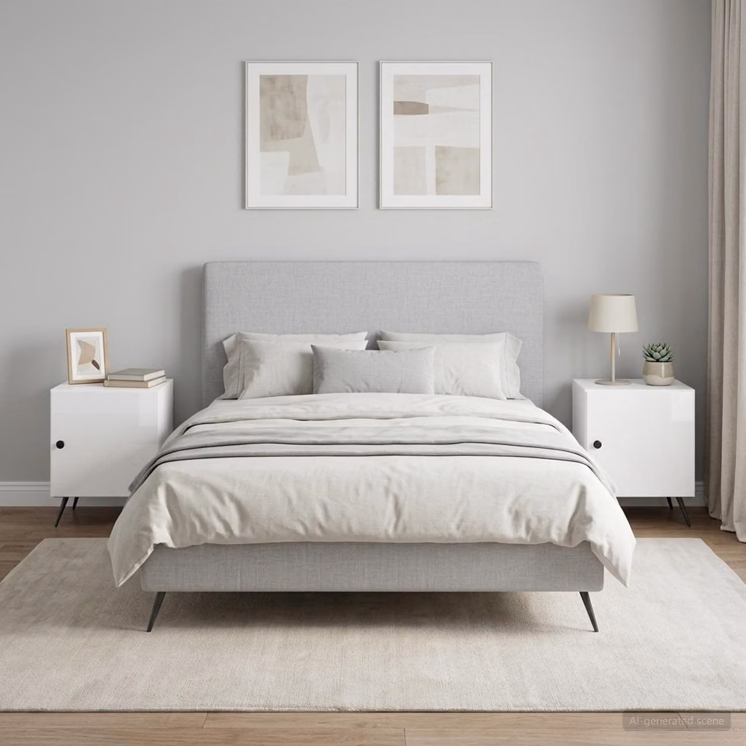 Set di 2 armadi da notte vidaXL in bianco lucido L/P/H: 43 x 34,5 x 50 cm