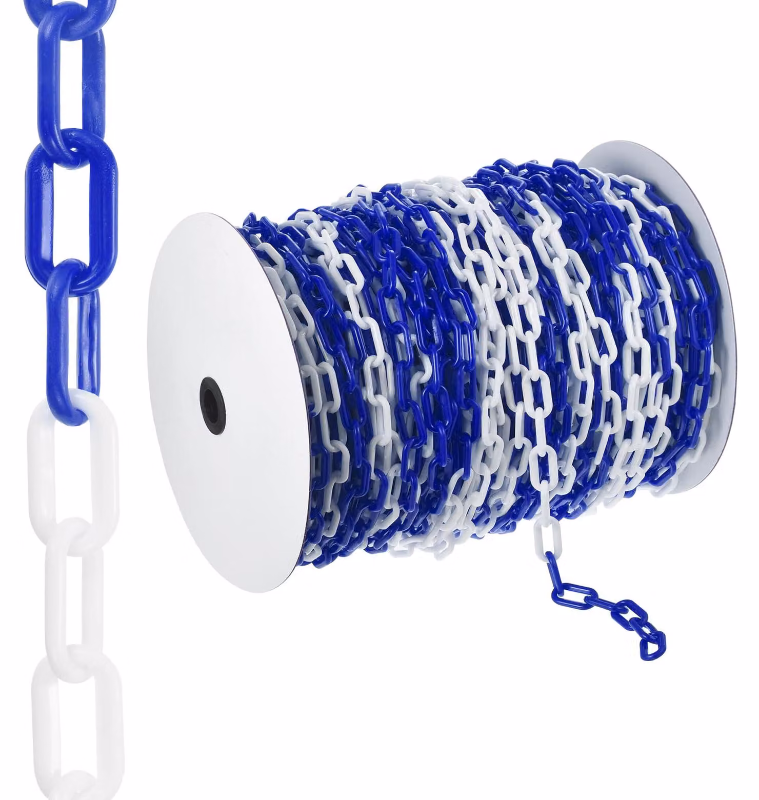 Catena di delimitazione in plastica, lunghezza 91,5 metri, polipropilene, colore blu e bianco, diametro 6 mm