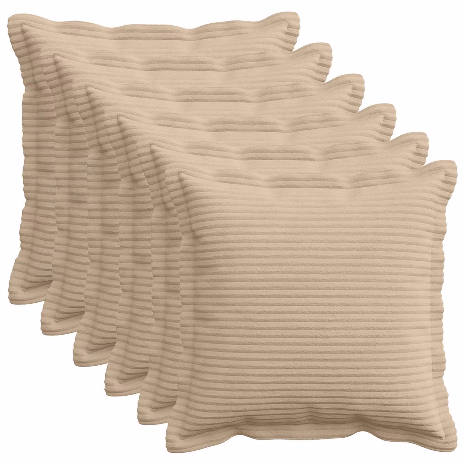 Set di 6 federe vidaXL HOUTEN in velluto a coste, colore tortora, 40 x 40 cm