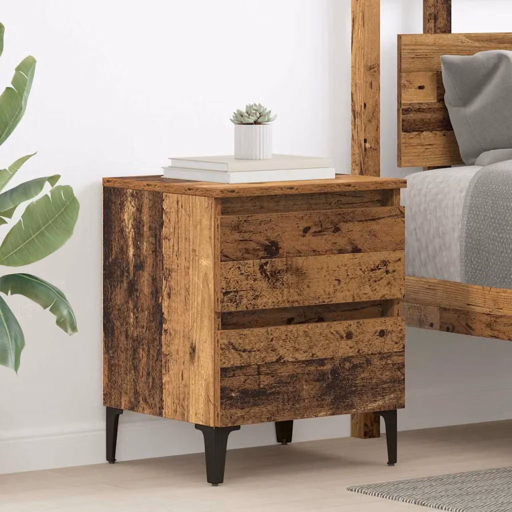 Armadio da notte vidaXL in legno vecchio marrone L 40 cm x P 35 cm x H 50 cm