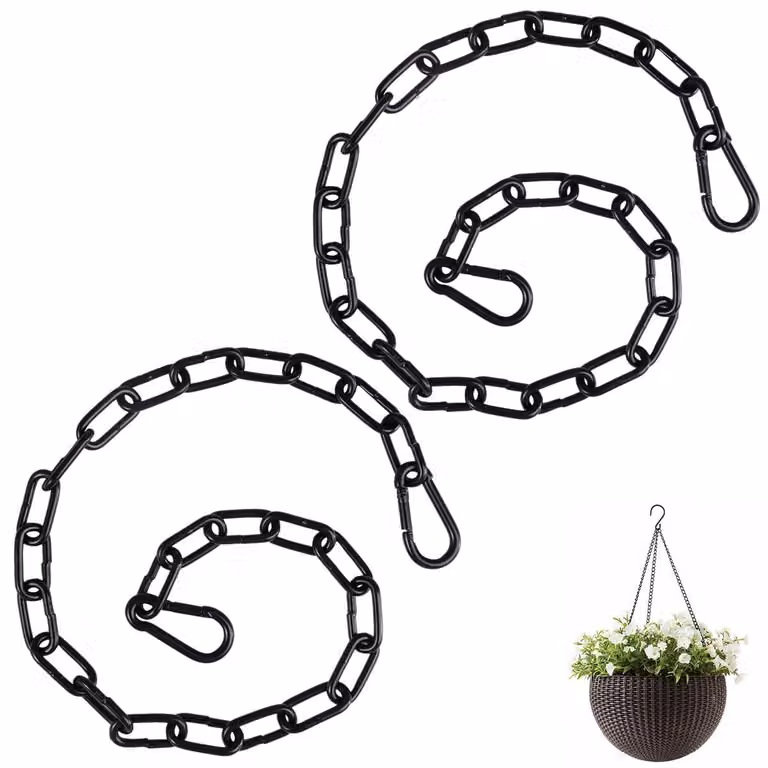 Confezione da 2 catene in acciaio inossidabile, lunghezza 50 cm, con gancio a scatto, diametro 3 mm
