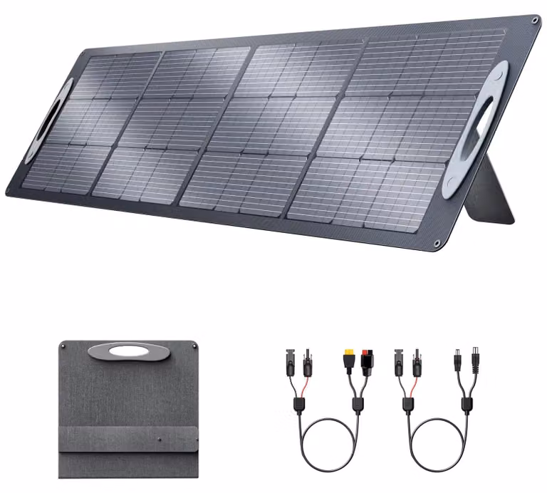 Pannello solare pieghevole da 200 W, monocristallino, 20 V, grado di protezione IP67, peso 8,39 kg