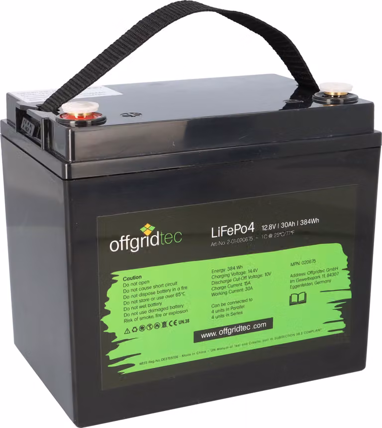 Batteria Offgridtec LiFePO4 12V 30Ah - sicura ed efficiente per PV e UPS