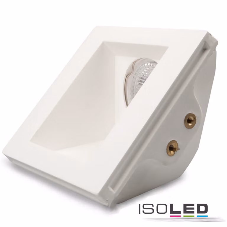 Faretto da incasso in gesso GU5.3, quadrato, da incasso, asimmetrico, bianco