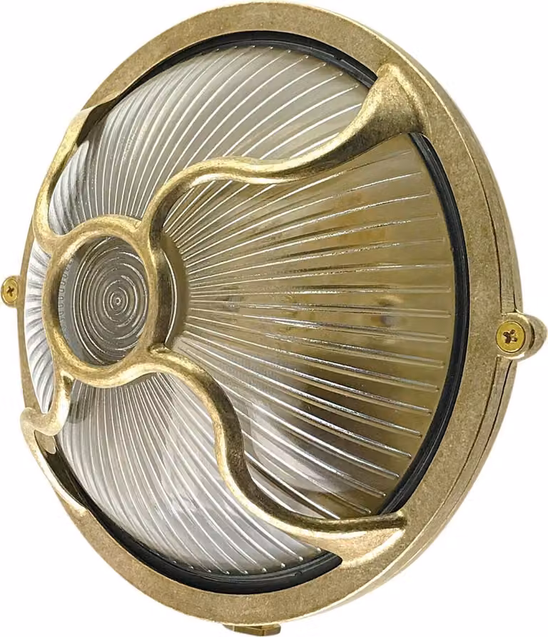 Lampada da parete esterna in vetro ottone E27 IP64 rotonda D: 17,5 cm in Maritim Basement lamp