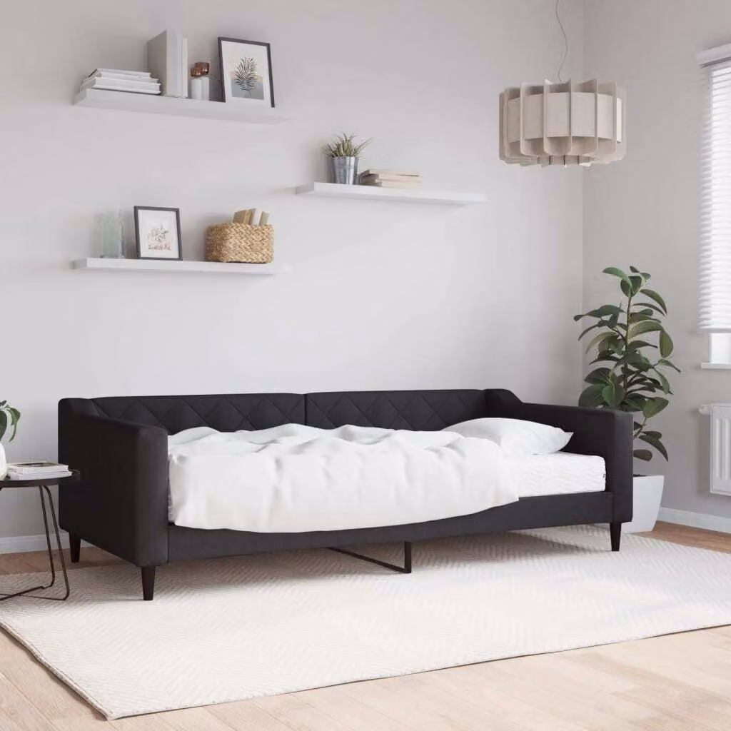Maison Exclusive - Divano letto con materasso nero 90x200 cm in tessuto