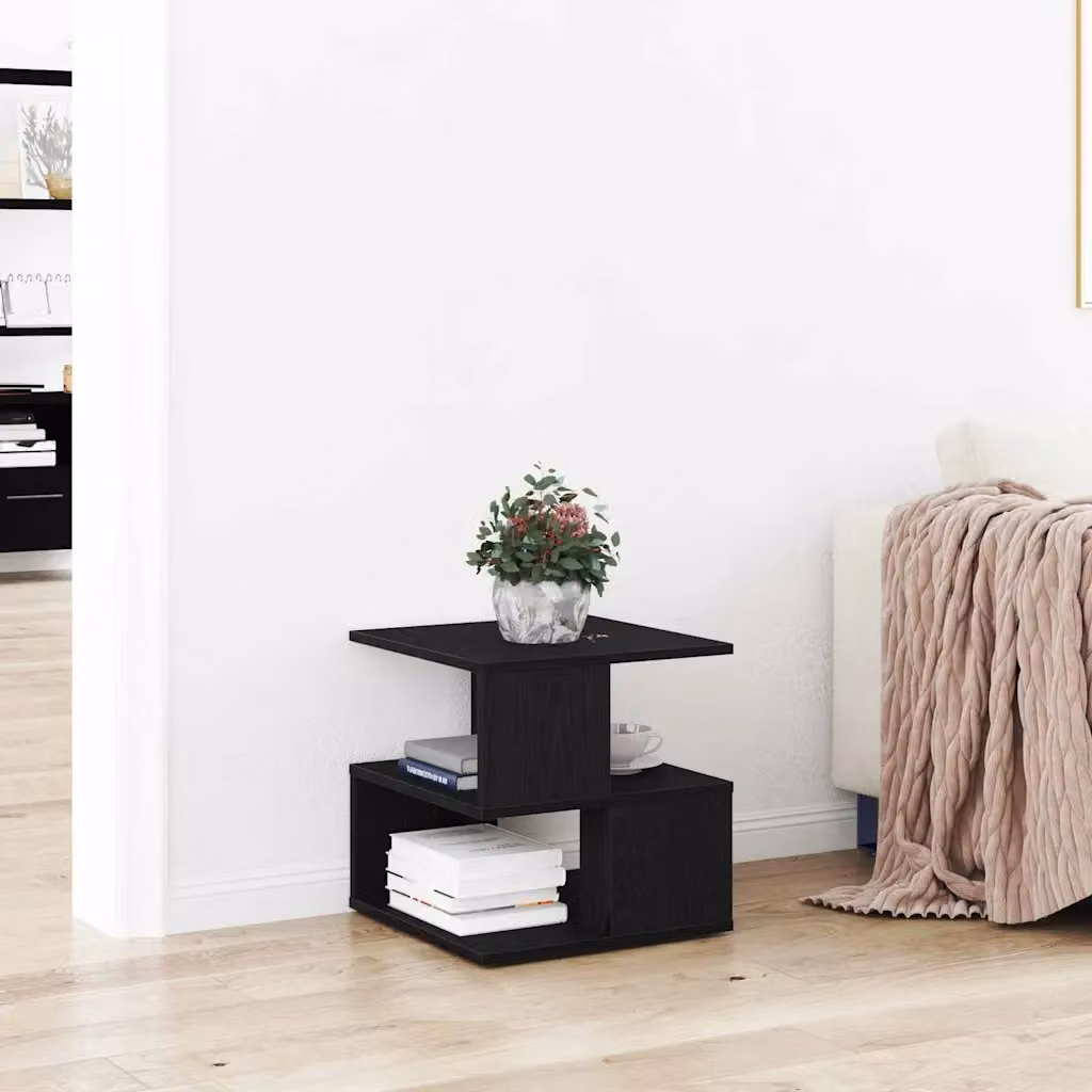 vidaXL Tavolo laterale Rovere Nero 40 x 40 x 40 cm