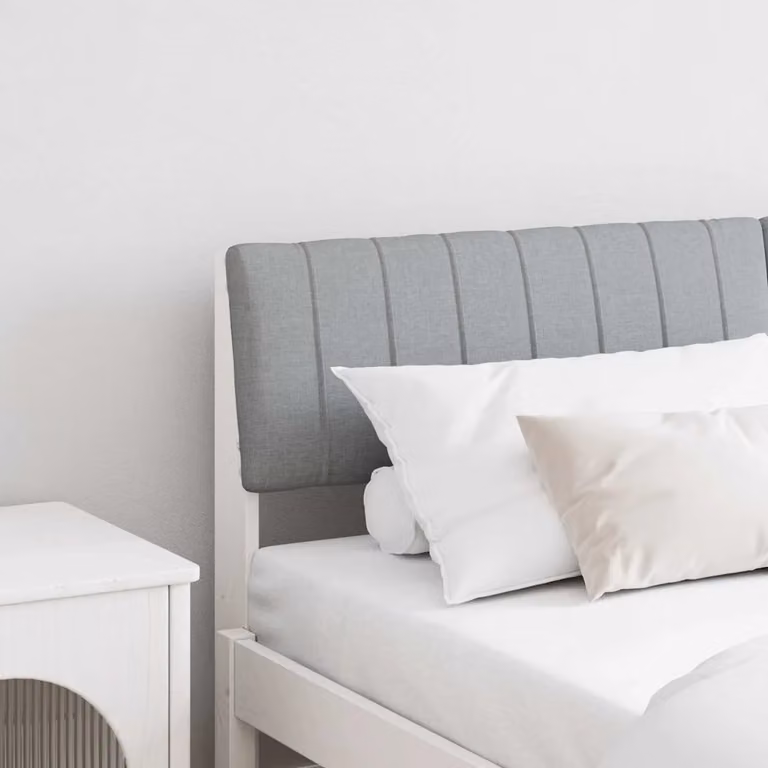 Testiera imbottita vidaXL in pino massello Grigio chiaro 160 cm