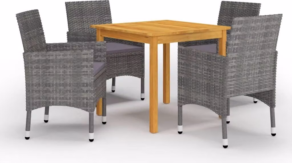 Maison Exclusive - Set da pranzo da giardino 5 pezzi, grigio