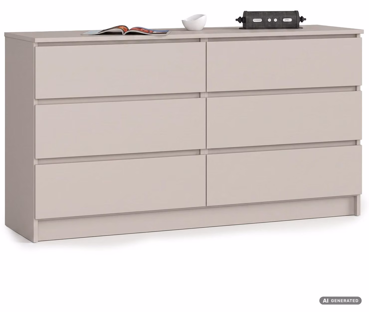 Comò K140 Cashmere 138 cm 6 cassetti 138x40x77 cm