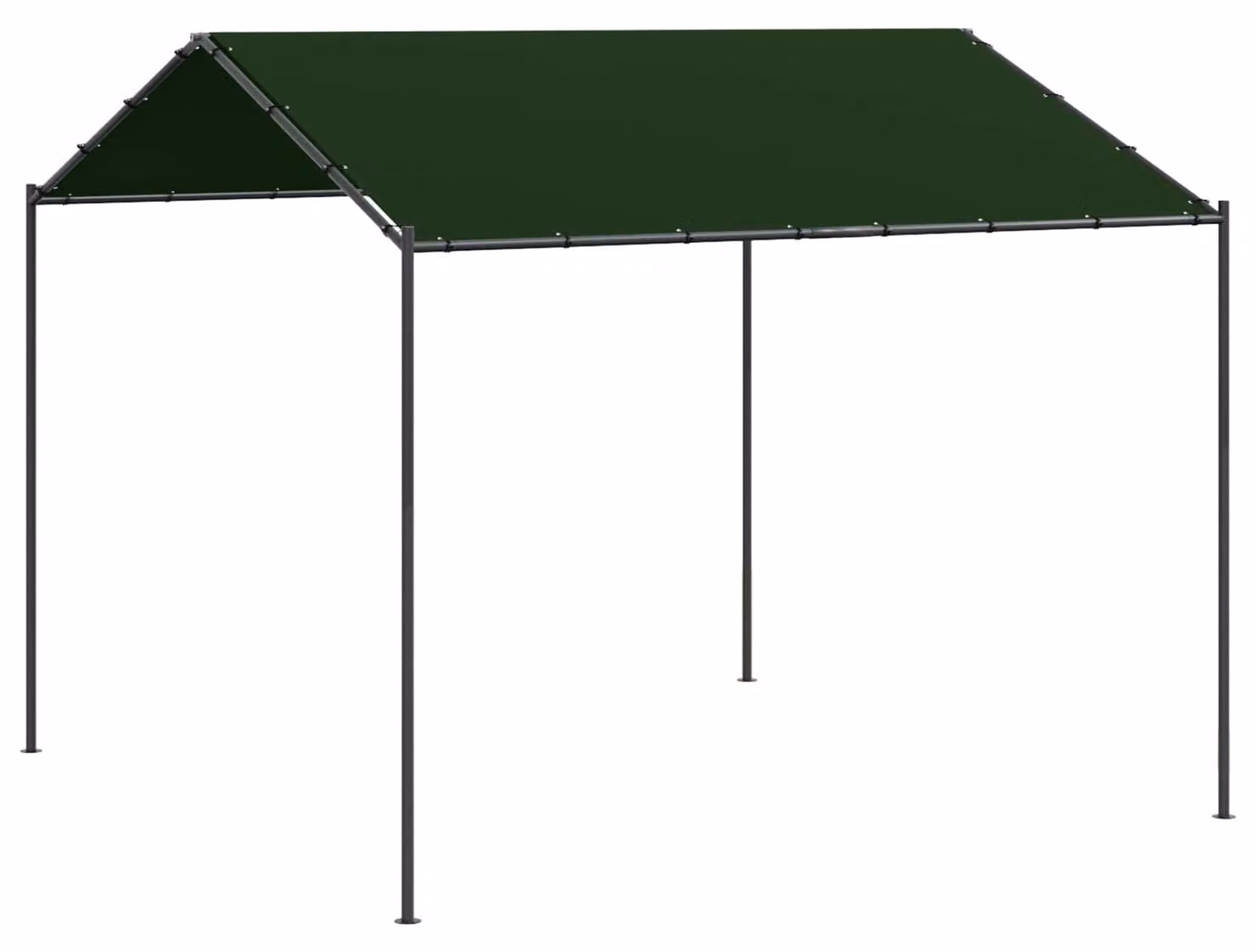 Padiglione di dimensioni 4 x 4 x 2,6 metri, colore beige, realizzato in poliestere e acciaio