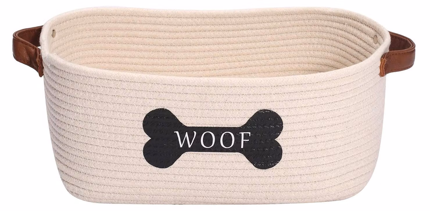 Omgoods - Cesto per giocattoli per cani con maniglia - Adatto per cani e gatti
