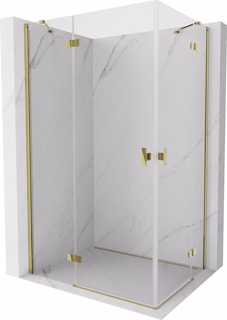 Mexen Mist-H Duo cabina doccia a battente sinistra 95 x 75 cm, trasparente, oro - 8A5-095L-075P-50-00
