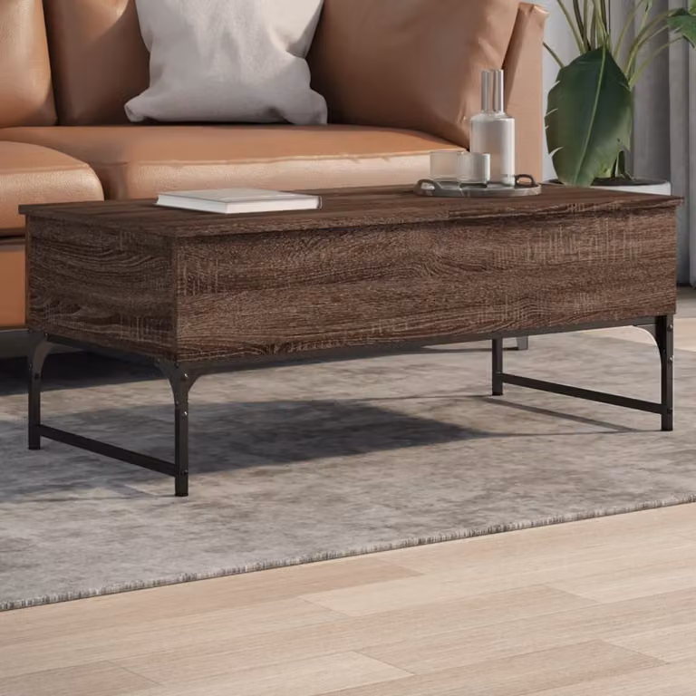 Maison Exclusive - Tavolino marrone effetto rovere 100x50x40 cm Materiale ligneo Metallo