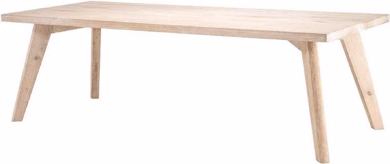 Casa Padrino tavolo da pranzo in legno massello colori naturali 240 x 100 x h. 76 cm - Tavolo da cucina rettangolare in rovere - Mobili da sala da pranzo in legno massello