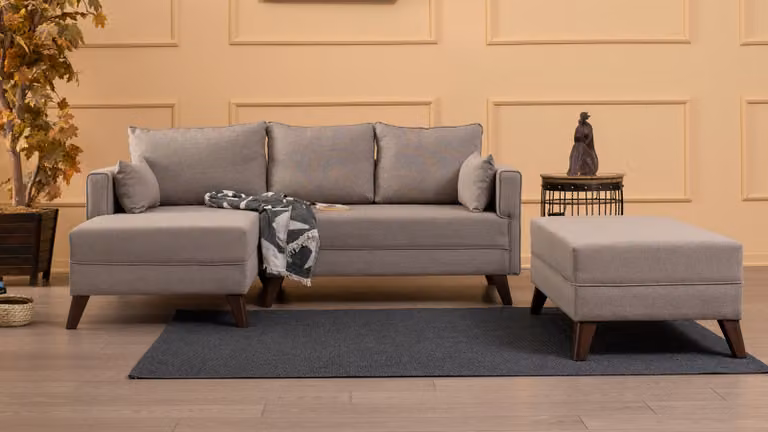 Hanah Home, Bella- BLC1510, crema, divano letto, struttura: Legno / MDF