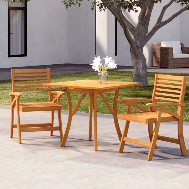 Set da Pranzo per Giardino 3 pz in Legno Massello di Acacia 3156857