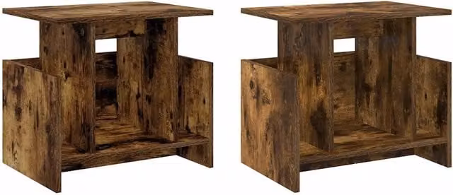 Set di 2 mobili TV rettangolari moderni per soggiorno, ampio spazio di archiviazione 50 x 35 x 45 cm in legno ingegnerizzato rovere fumo 02_0054724