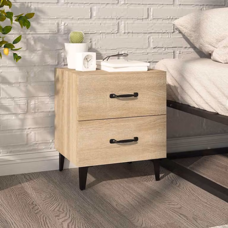Comodino in stile industriale vidaXL in Rovere Sonoma, L: 40 cm, P: 35 cm, H: 47,5 cm