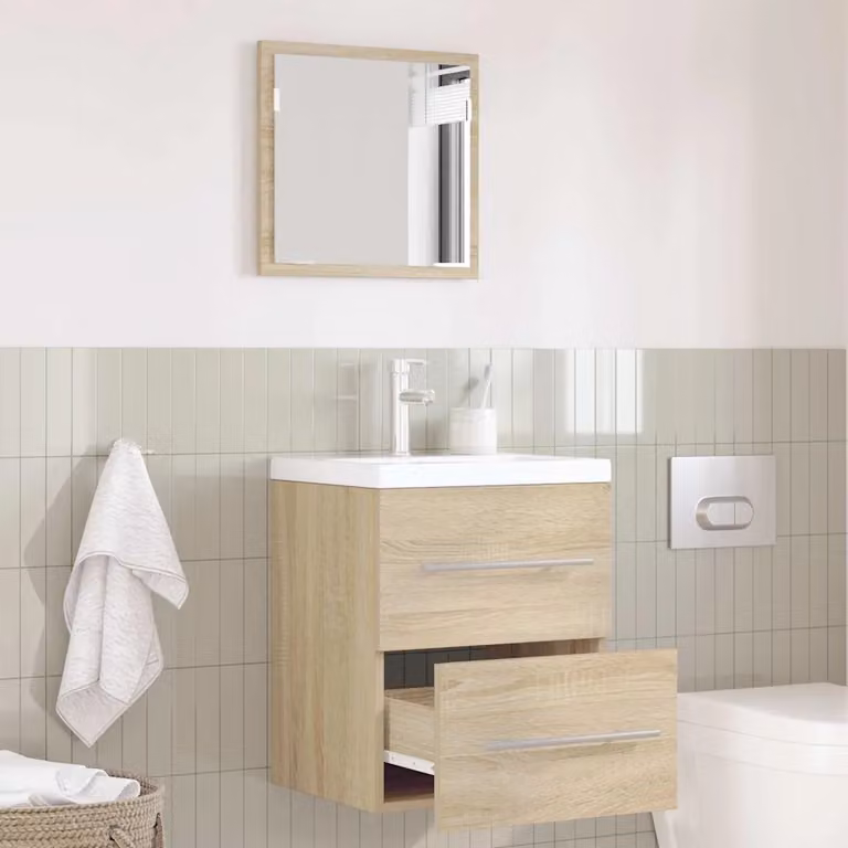 Set di mobili da bagno moderno vidaXL Marrone L 41 cm x P 38,5 cm x H 48 cm