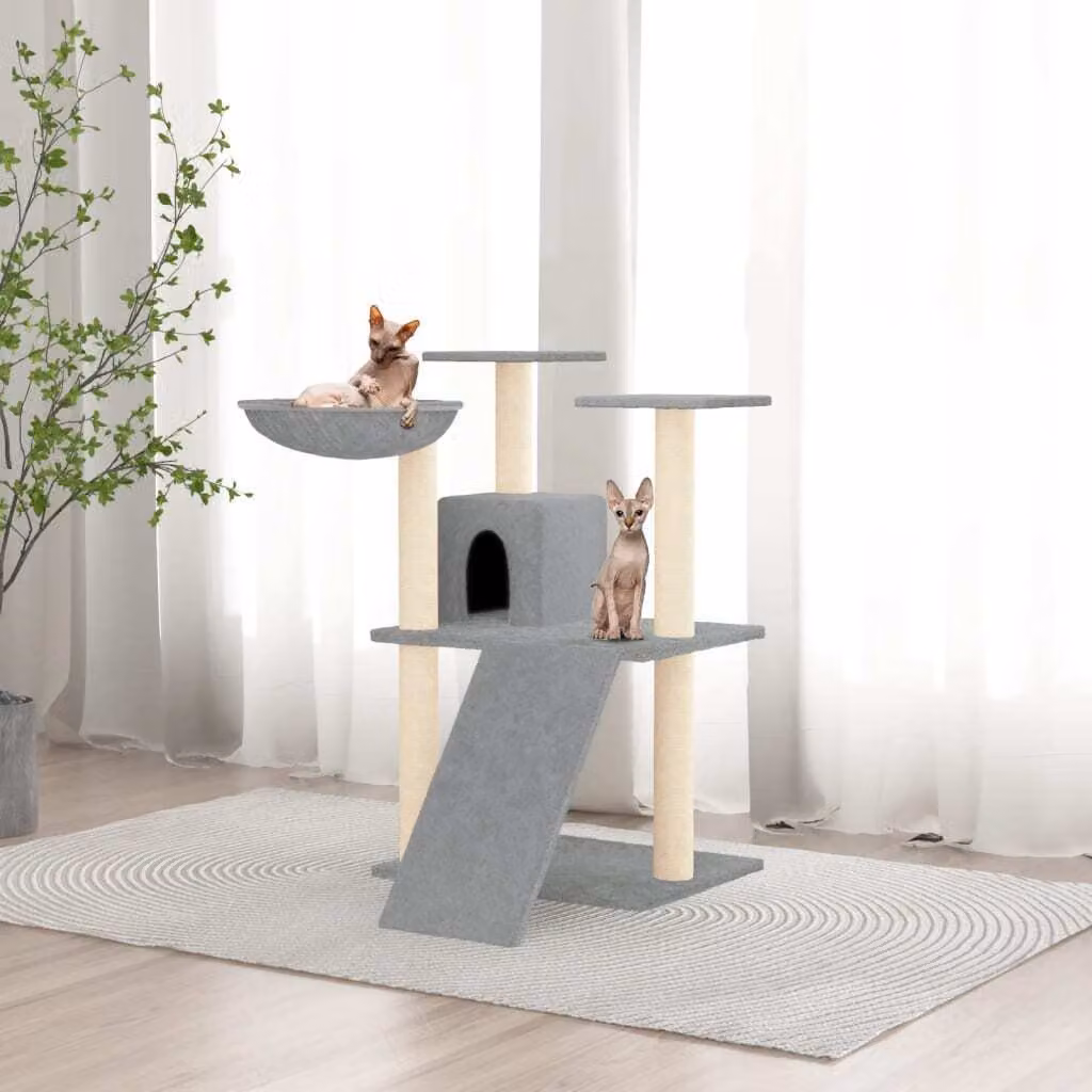 The Living Store Graffiatoio in sisal Grigio chiaro 83 cm