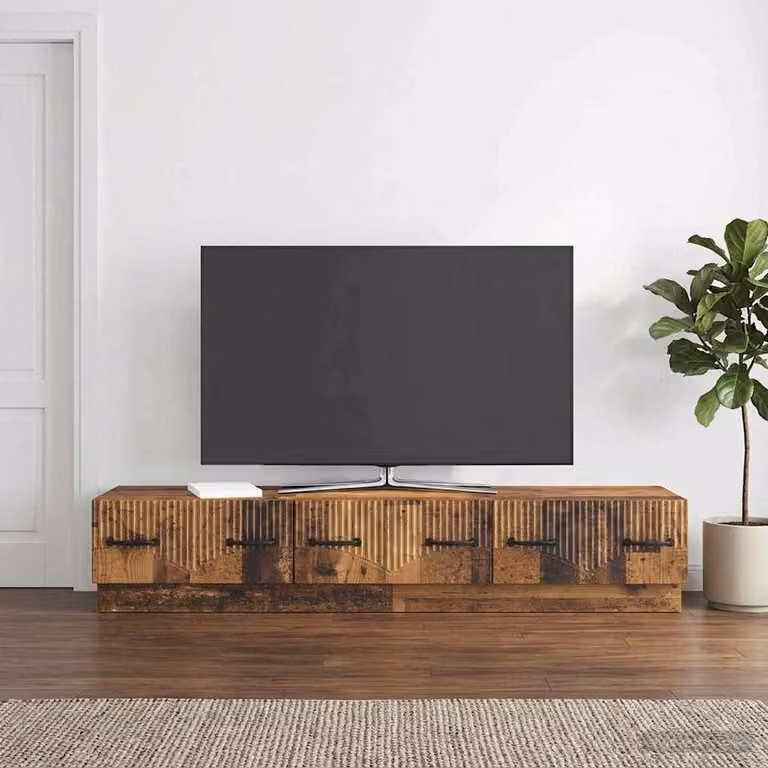 Mobile TV vidaXL in legno antico marrone con scomparti multimediali L: 147 cm, P: 34,5 cm, H: 27 cm