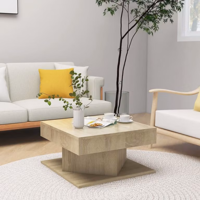 vidaXL Tavolino in rovere Sonoma 57x57x30 cm Materiale a base di legno - Tavolino - Tavolini - Tavolo da salotto - Tavoli da salotto