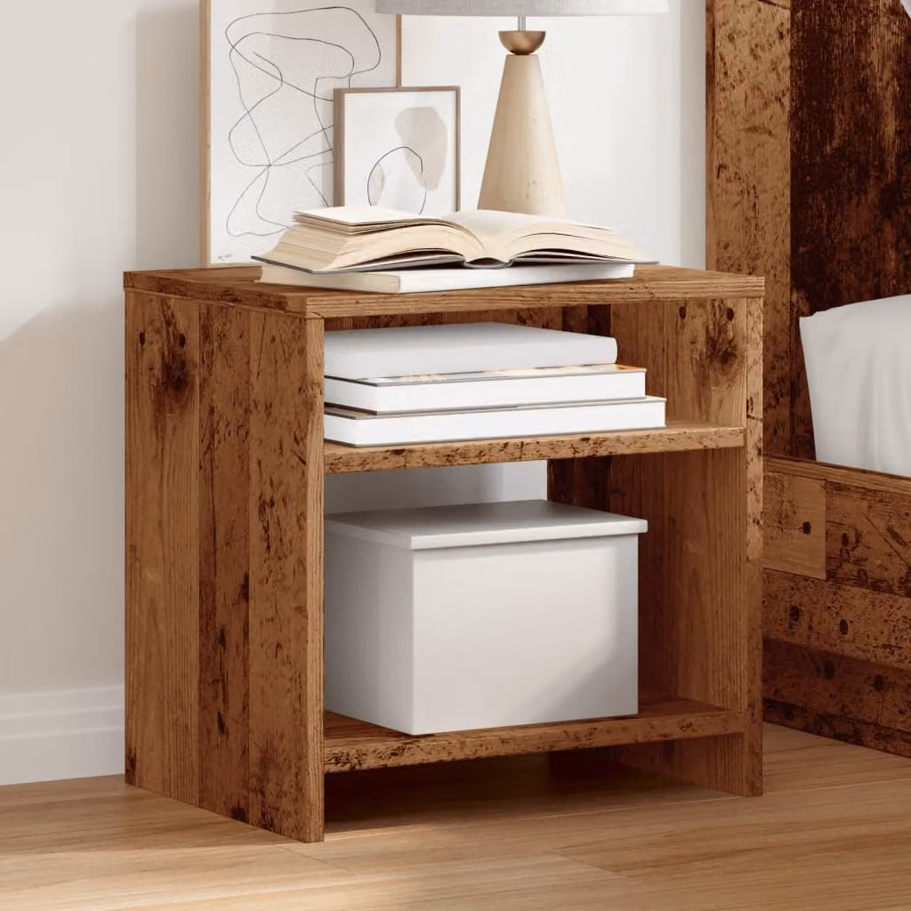 Comodino vidaXL in stile industriale in MDF color marrone opaco L/P/H: 40 x 30 x 40 cm