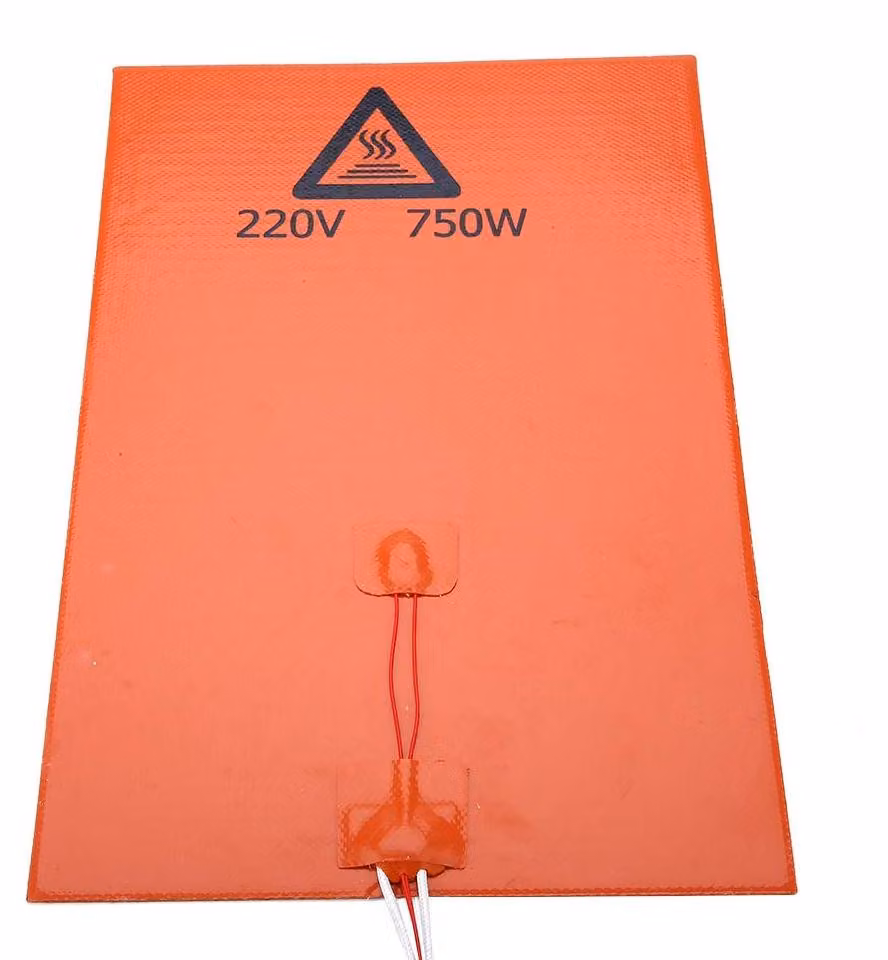 Piattaforma riscaldante in silicone ad alta temperatura per stampanti 3D, dimensioni 310 x 310 mm, 750W