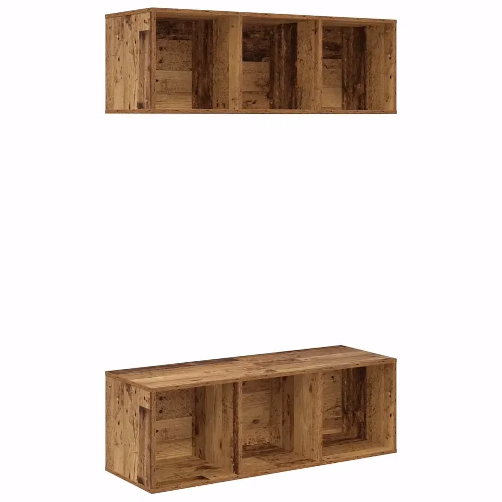 Set di 2 mobili TV moderni vidaXL in legno color marrone per soggiorno – 2
