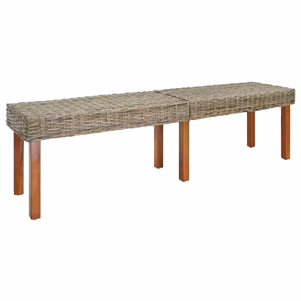 Panchina moderna in legno di mango massello colore naturale L: 160 cm, P: 35 cm, H: 45 cm – 2