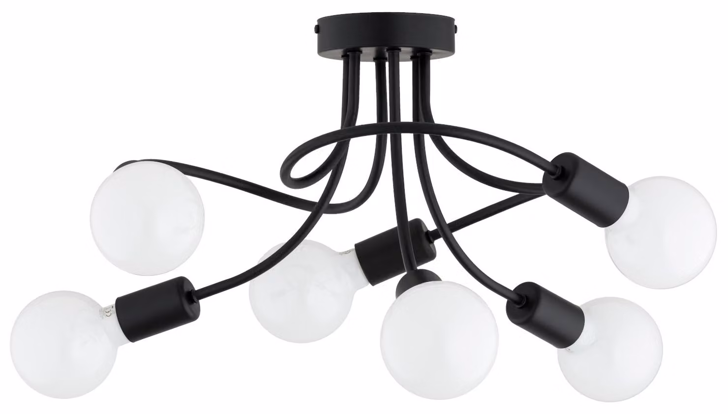 Lampada a sospensione con bracci intrecciati HITO nera 6xE27x15W in metallo, dimensioni: 26x50x50 cm, IP20, Alfa