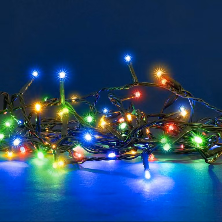 Catena luminosa solare, 40 metri, multicolore, 400 LED
