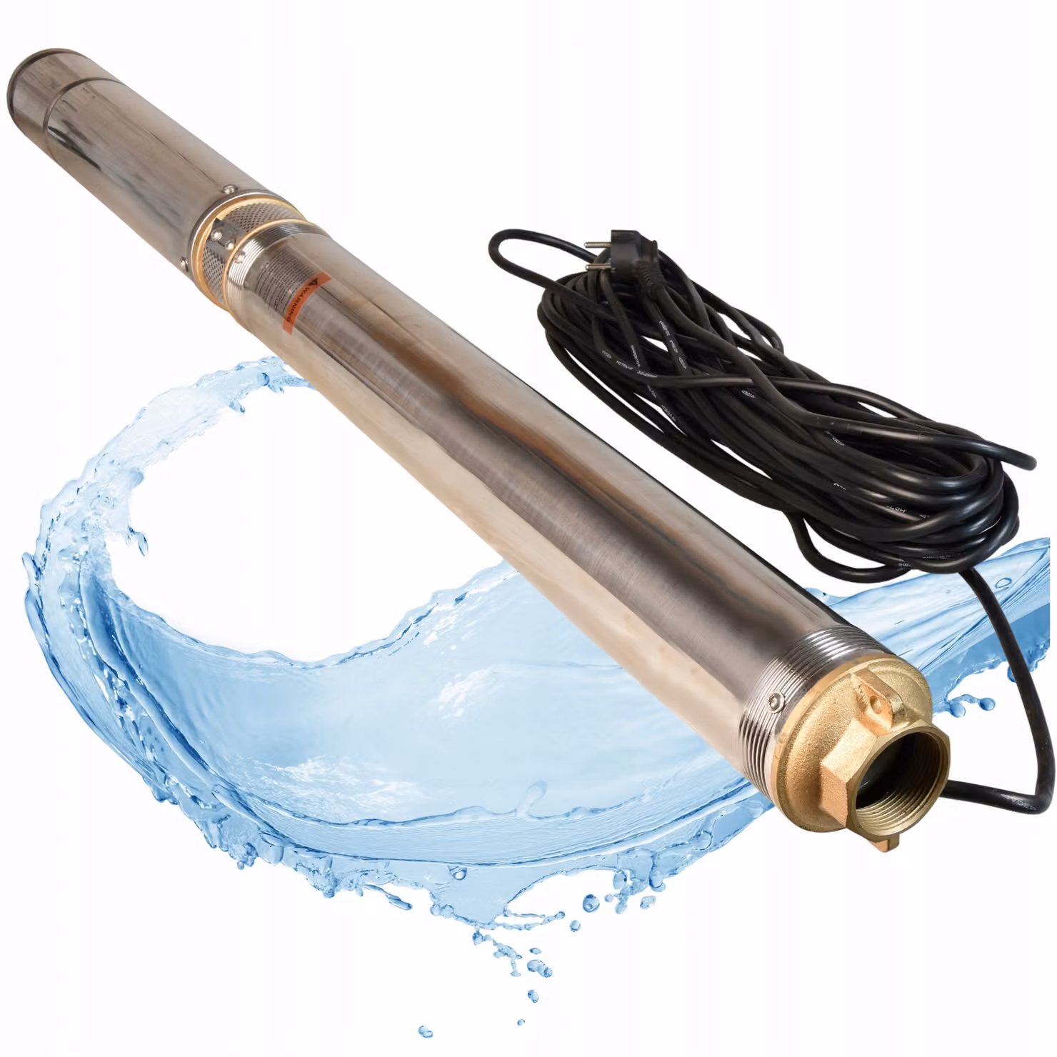 Pompa per pozzi profondi Pompa per acqua 3.5 SDM 3/24 (1500W 6300l/h prevalenza 127m) Pompa sommergibile in acciaio inox compatibile con la sabbia Pompa sommergibile per pozzi