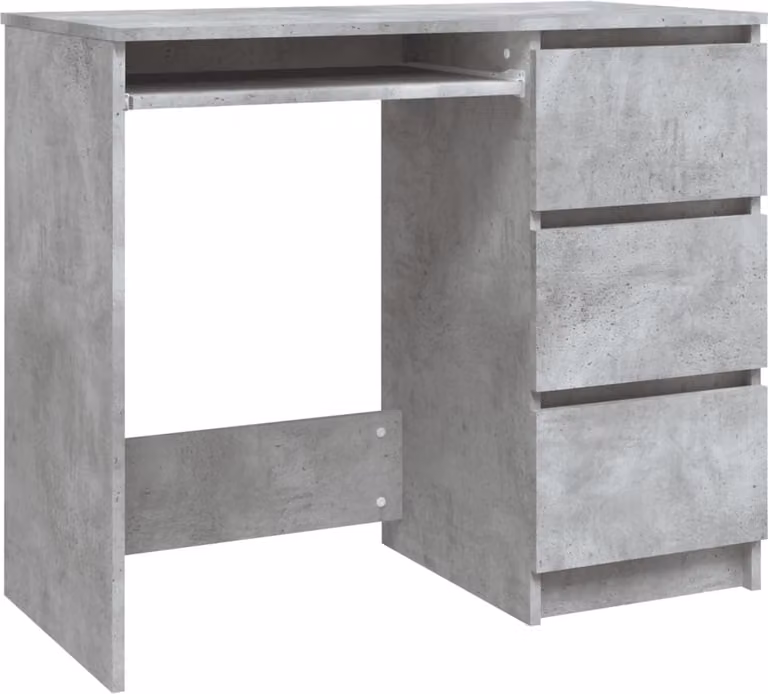 Scrivania Grigio Cemento 90x45x76 cm in Legno Multistrato