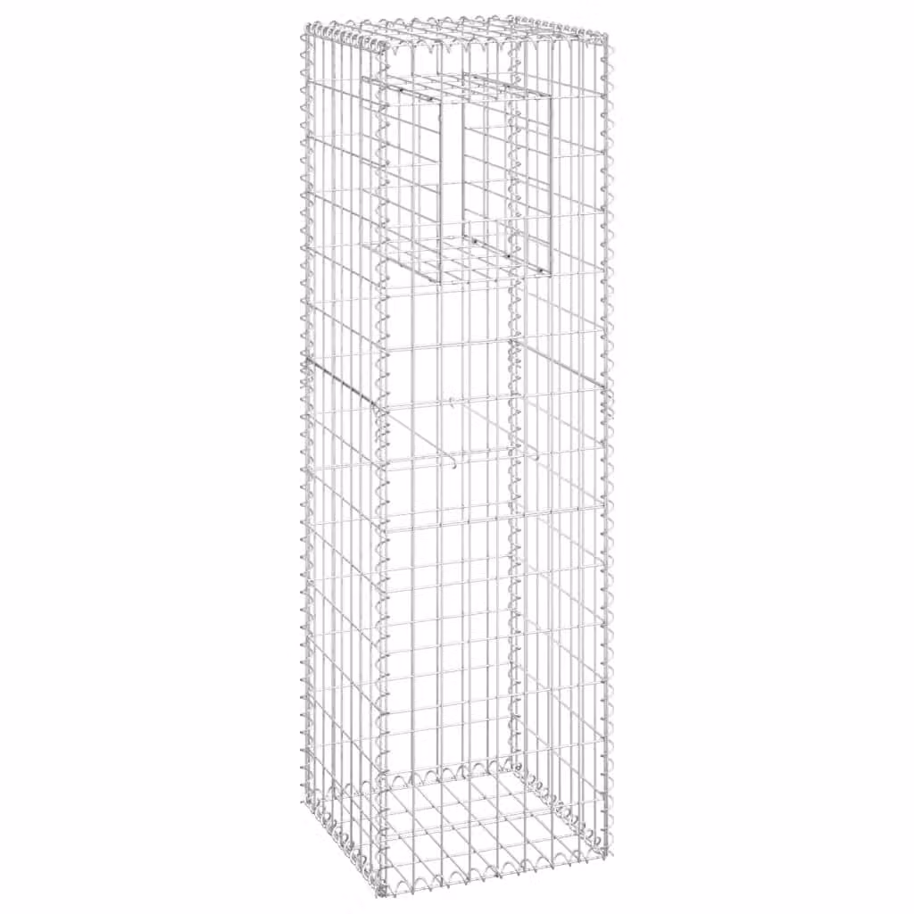 Cesto a Gabbione a Torre 40x40x140 cm in Ferro