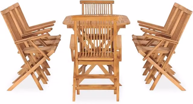 Set da Pranzo da Giardino 9 pz Pieghevole in Massello di Teak 3059971