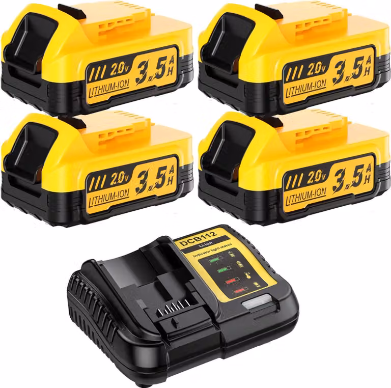 Batteria di ricambio compatibile per DeWalt, Li-Ion DCBP034 3500 mAh 20V MAX, adatta per DCBP518 e caricabatterie 4BAT-4A, Oro