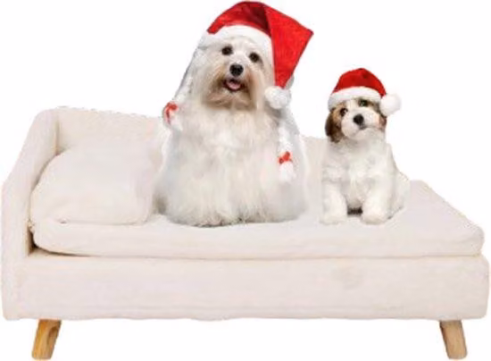 Cuccia per cani - Alta - 70x40x39 cm - Per cani di piccola taglia fino a 20 kg - Imbottita - Bianca - Design elegante